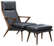 Modrest Fulton Modern Black Lounge Chair and Ottoman