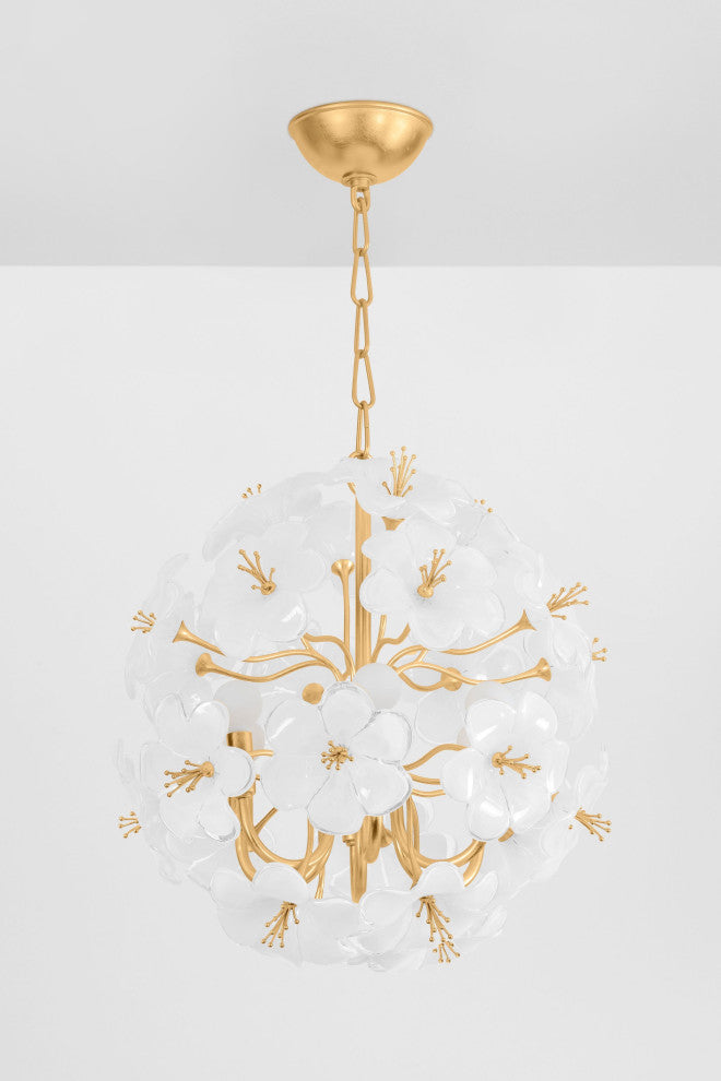 Hygea 20" Wide 6-Light Gold Leaf Chandelier