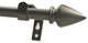 Adjustable Lance Drapery Rod Set, 28"-48", Pewter