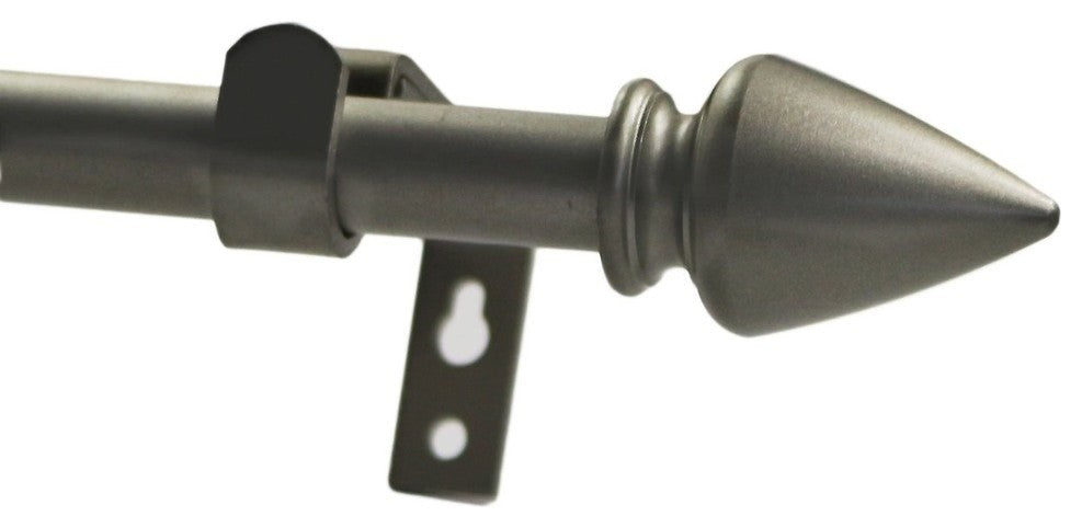 Adjustable Lance Drapery Rod Set, 28"-48", Pewter
