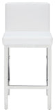 Brook Counter Stool, White/Polished Stainless Steel, White/Polished Stainless St