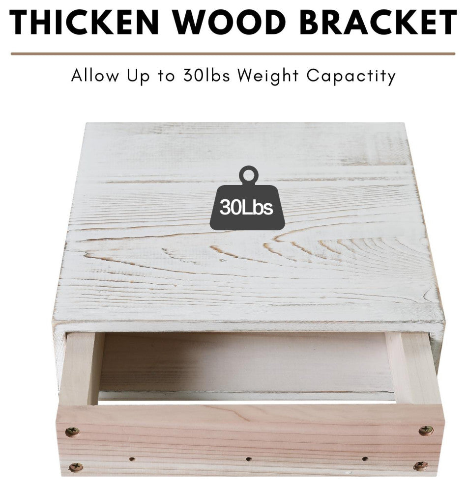 WELLAND Colin 10" Deep Floating Shelves Rustic Wall Shelf, 10"