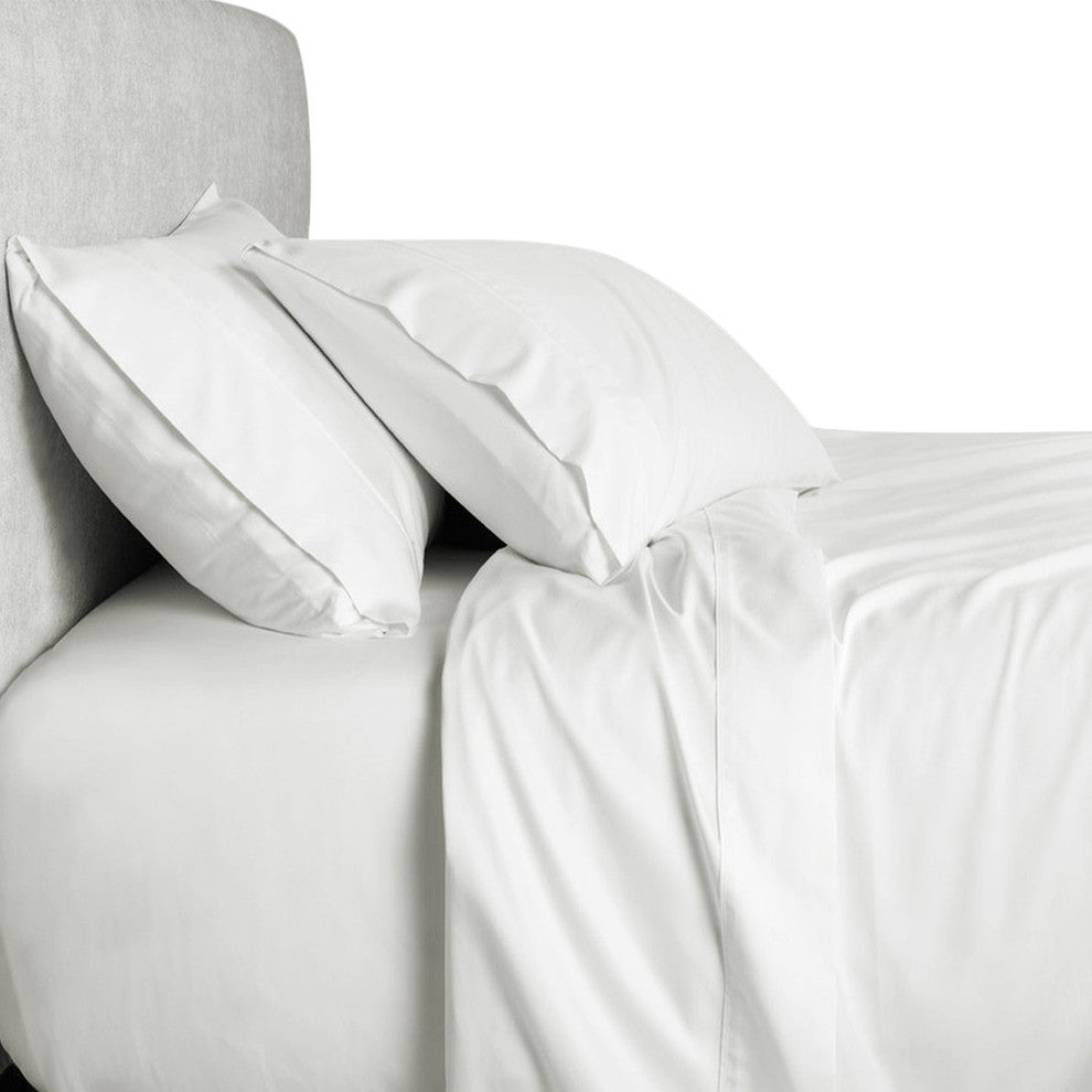 Bamboo 800 Thread Count Solid Bed Duvet Cover Set, White, California King