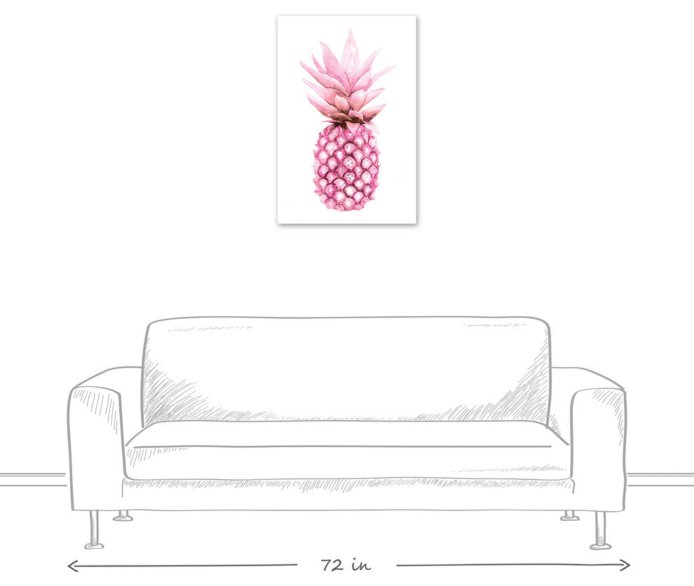 Watercolor Pink Pineapple 20x30 Canvas Wall Art