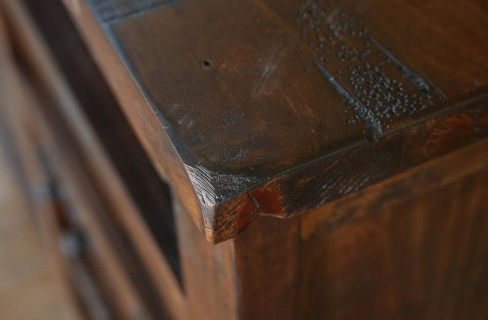 Atlantic TV Stand With Rustic Solid Pine Wood, 80"