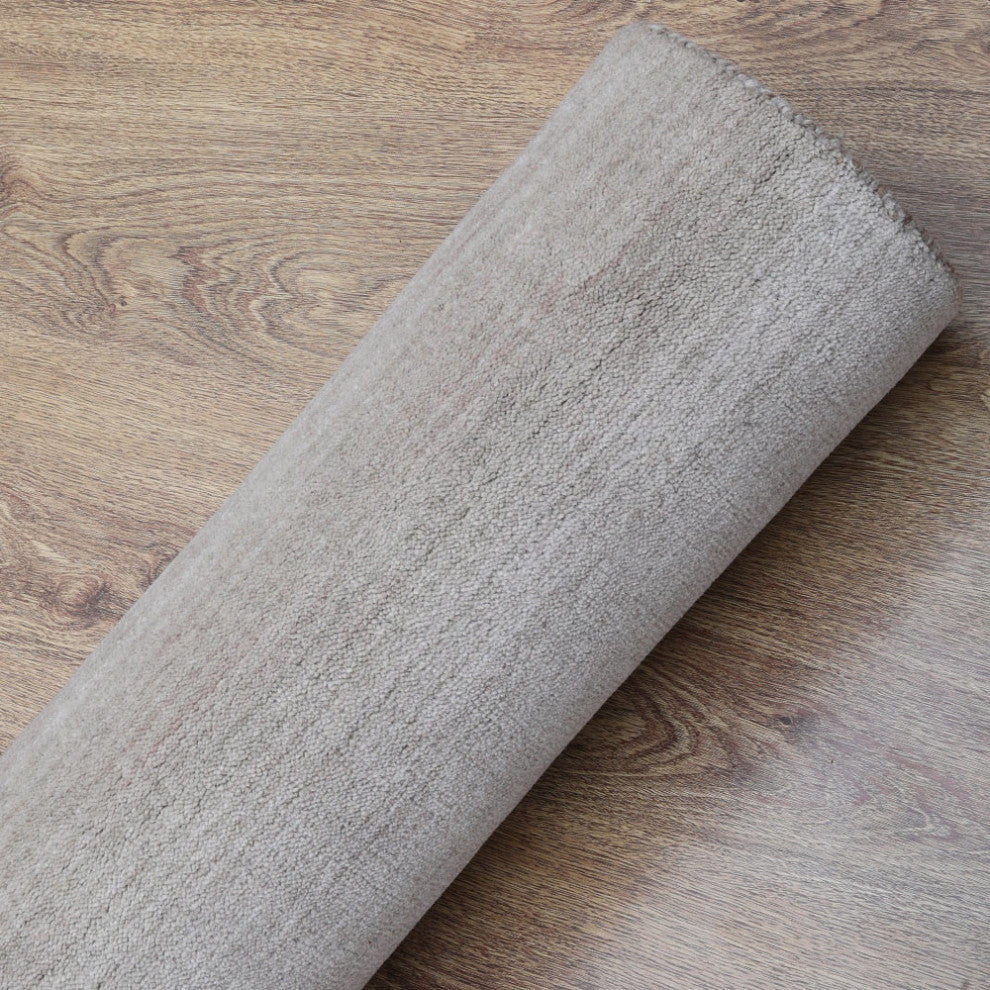 HAND KNOTTED LOOM WOOL ECO-FRIENDLY AREA RUGS - Rectangle, Beige, Contemporary