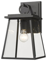 Zlite 521S-BK 1-Light Outdoor Wall Sconce, Clear Beveled