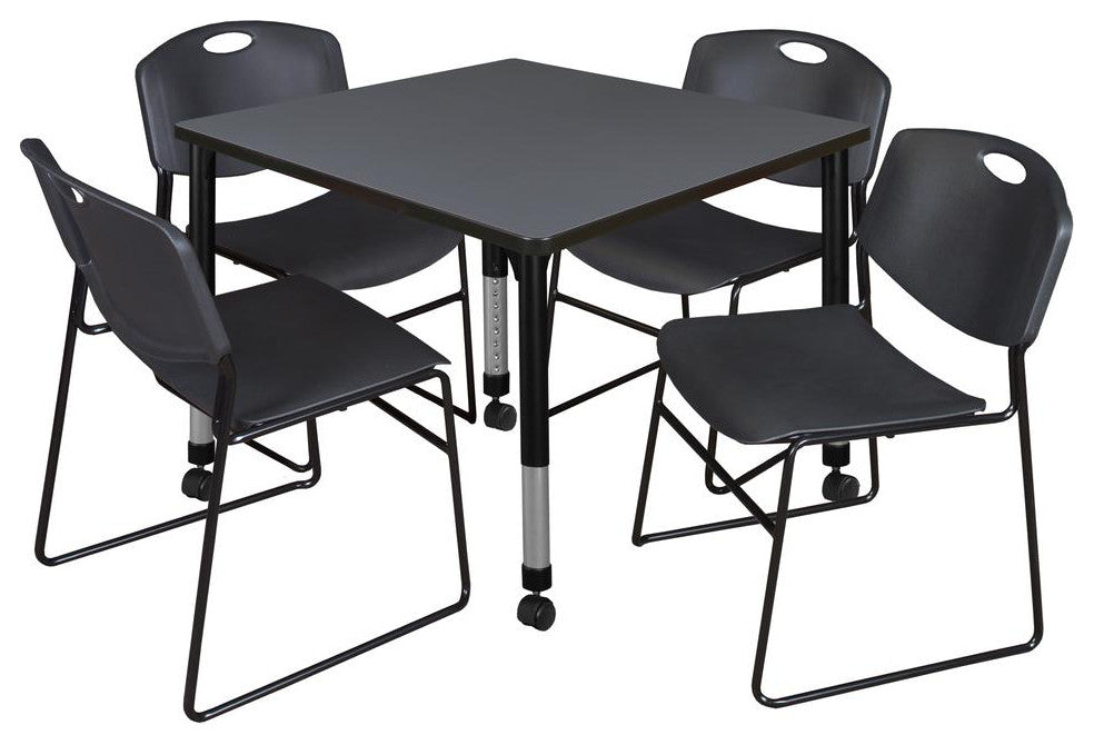 Square Height Adjustable Mobile Classroom Table