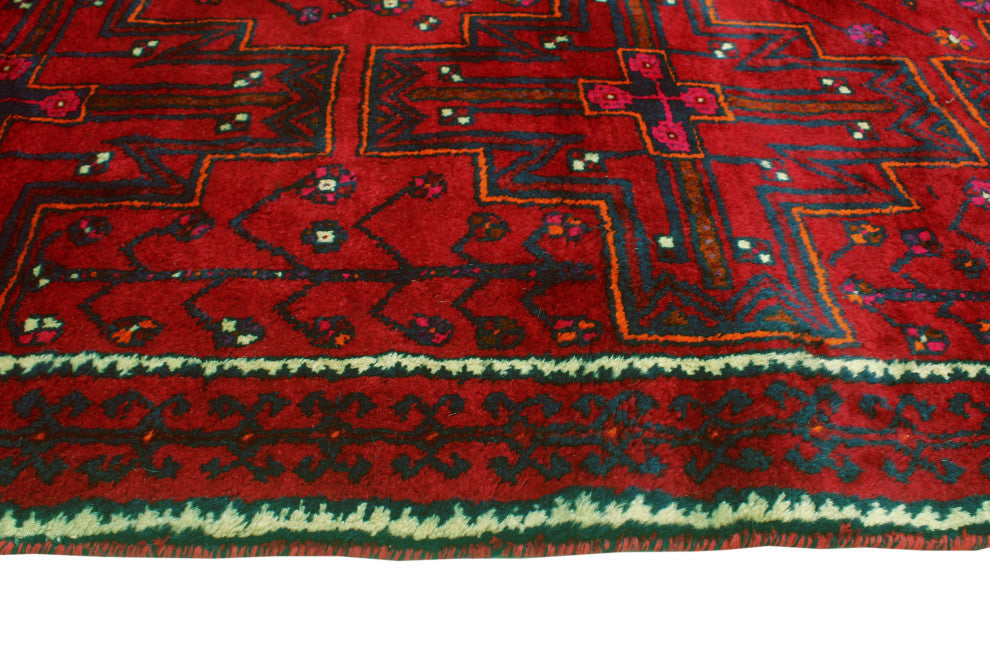 Fine Vintage Distressed Laylah Red/Ivory Runner, 4'0x10'3