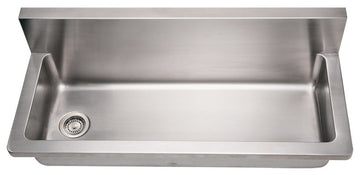 Brushed Stainless Steel Commercial Single Bowl Wall Mount Utility Sink