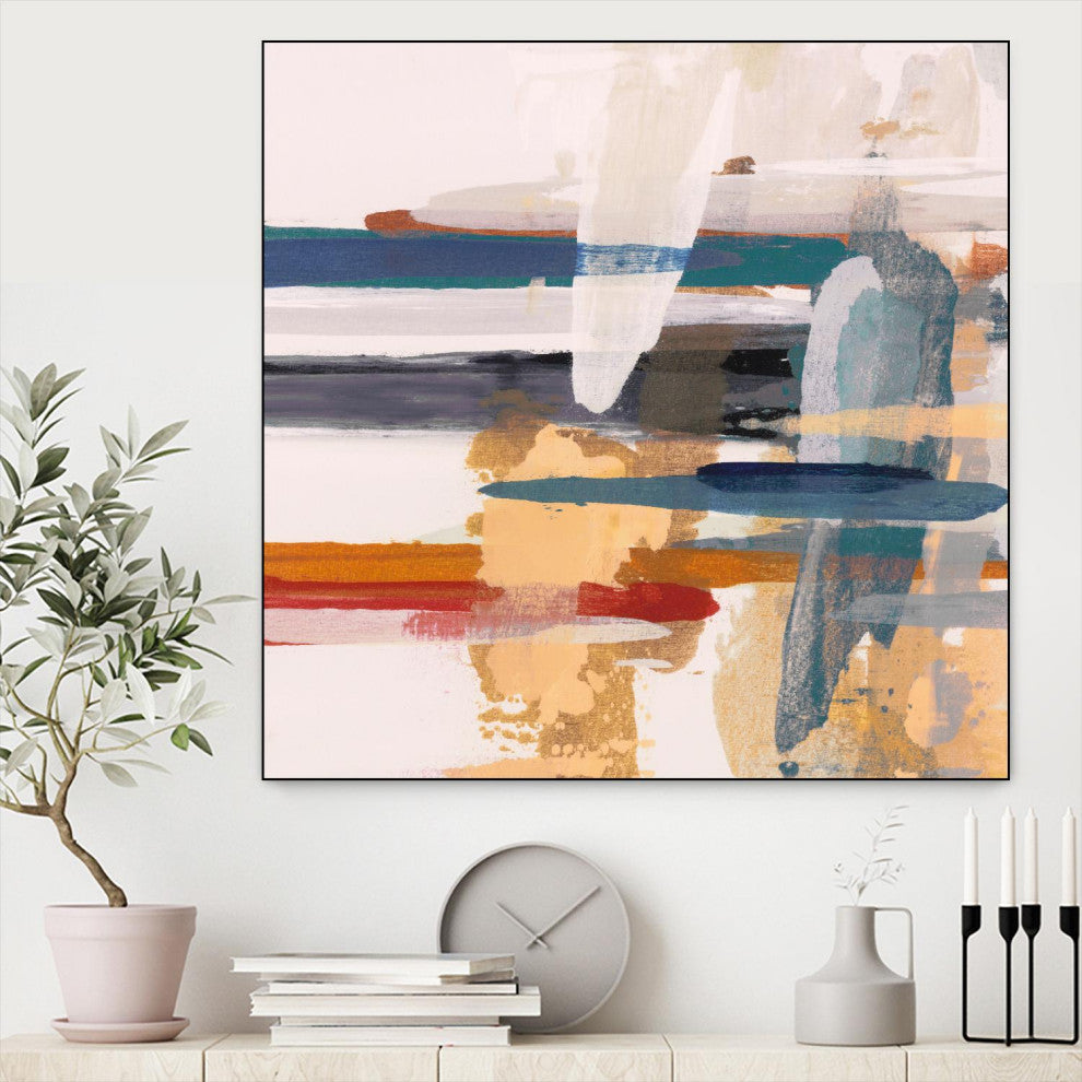 "Horizon V4" Framed Canvas by Giant Art 20"x20"