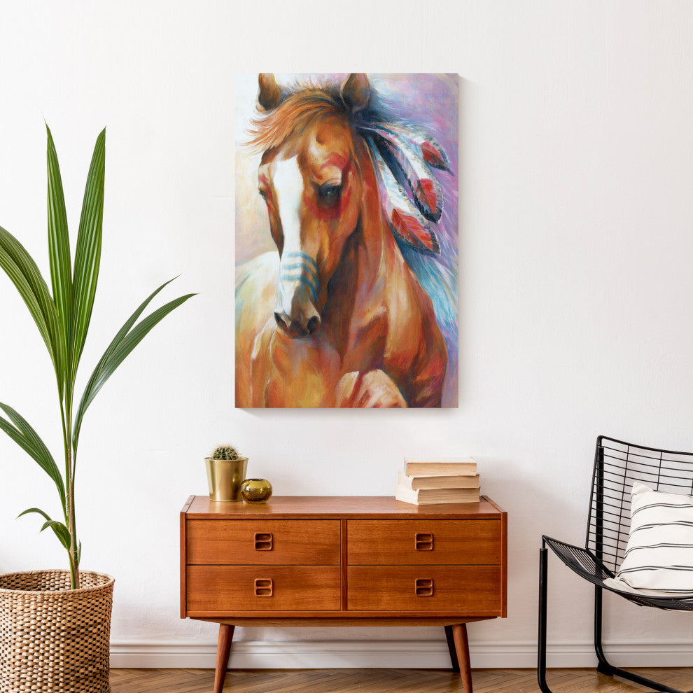 Native American Horse 20x30 Canvas Wall Art