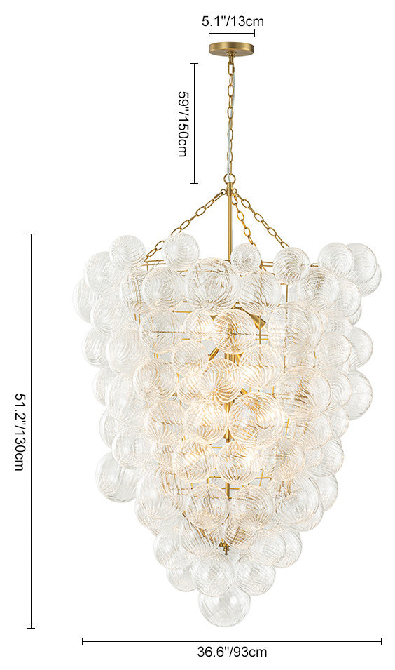12-Light Modern Cluster Glass Bubble Chandelier