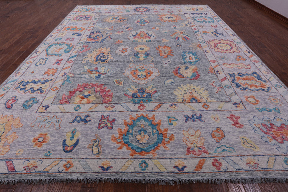 12' 3" X 14' 10" Turkish Oushak Hand-Knotted Wool Rug - Q16119