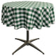 LA Linen Round Gingham Checkered Tablecloth, White and Hunter Green, 58" Round