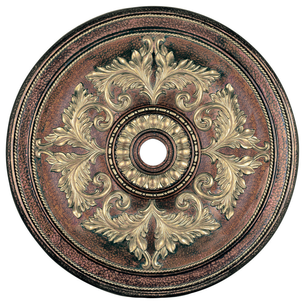 Ceiling Medallion, Palatial Bronze With Gilded Accents