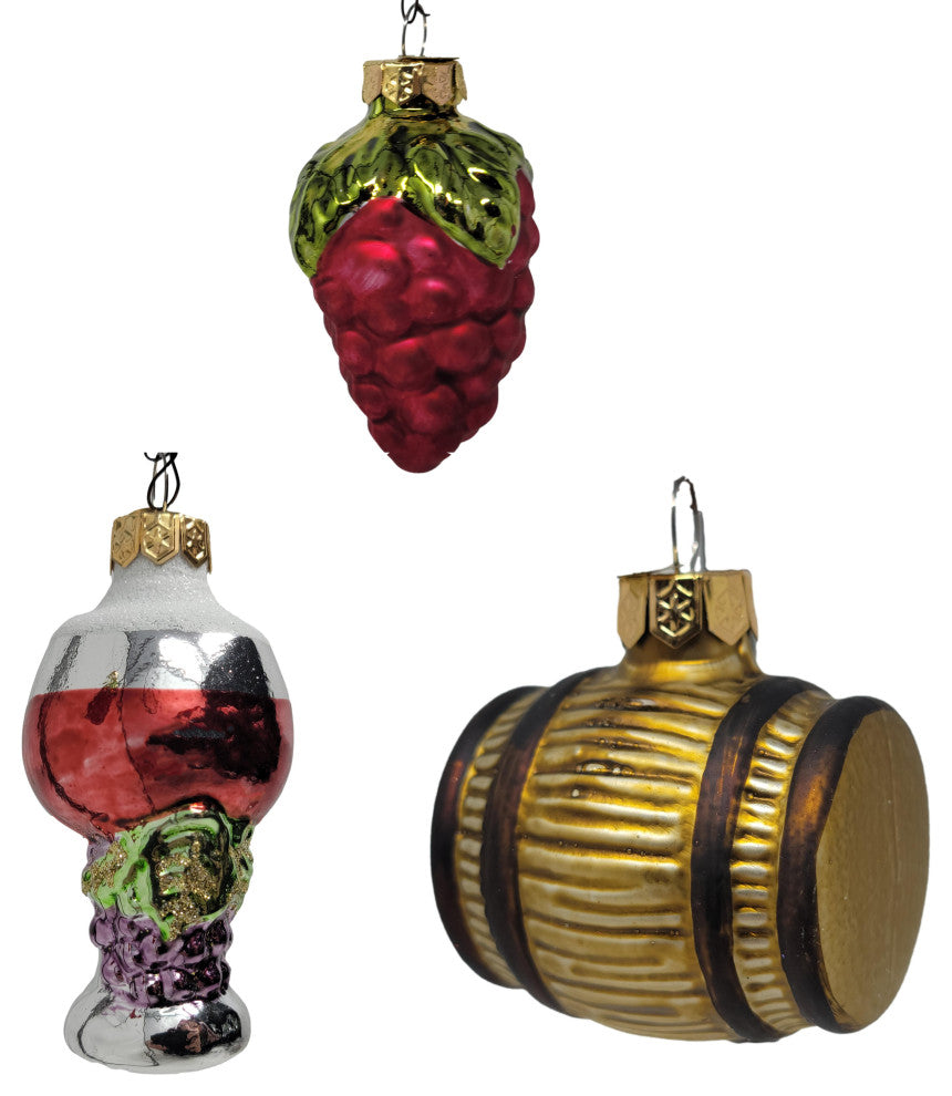 Luxe Glass Wine Barrel Keg Ornament Winery Vineyard Old World Cask Vintage Style