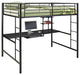 Roseto WEIF38478 Full Steel Loft Bed - Black