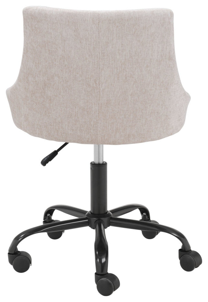 Computer Work Chair, Steel Metal, Fabric, Beige, Black, Home Business Office