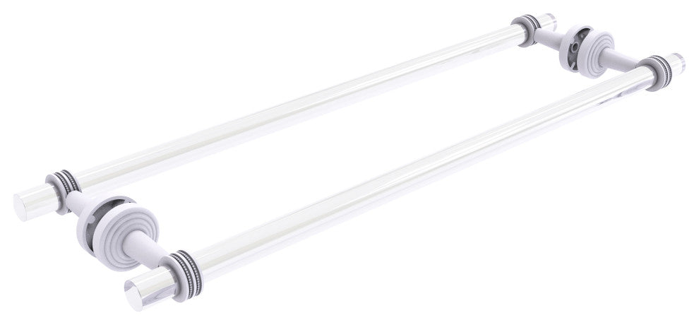 Pacific Beach 24" Dotted Back to Back Shower Door Towel Bar, Matte White