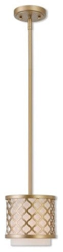 Livex Lighting Arabesque Light Mini Pendant, Soft Gold