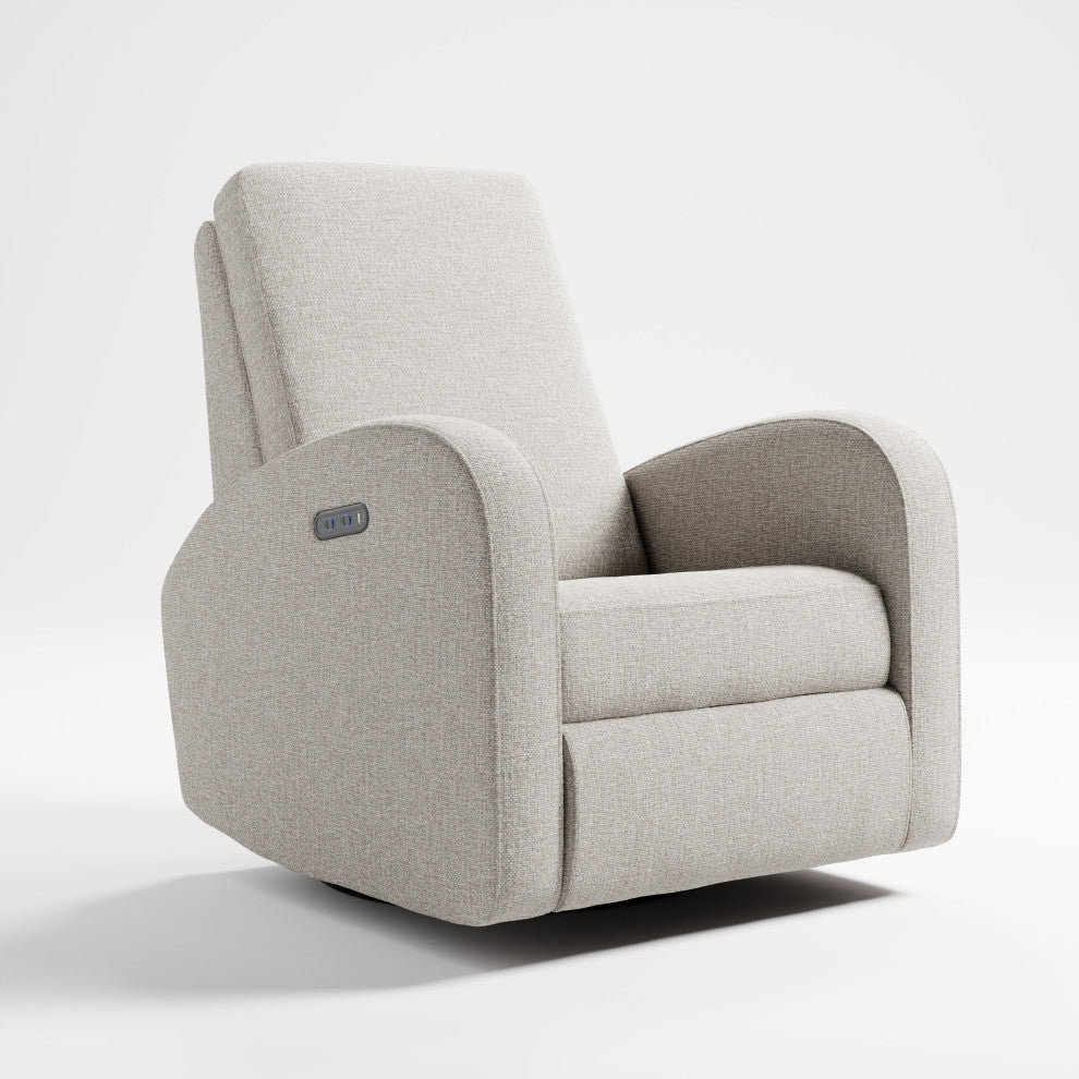Storkcraft Santa Monica Power Recliner Swivel Glider, Dune Basketweave