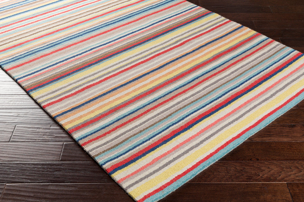 Surya Shiloh SHH-5002 2'x3' Rug, Bright Red/Bright Yellow/Camel/Navy/Aqua/Taupe