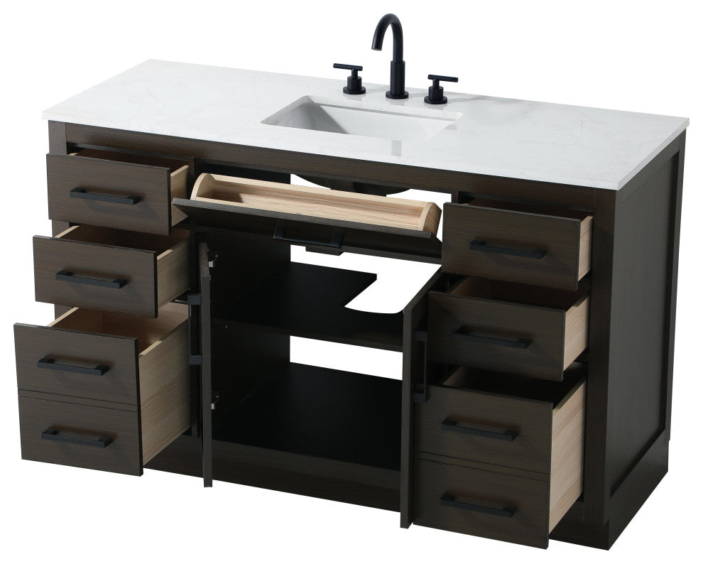 Home Living 54" Single Bathroom Vanity, Mocha Brown