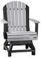 Set of 4 Poly Adirondack Swivel Chairs, Dove Gray & Black, Dining Height