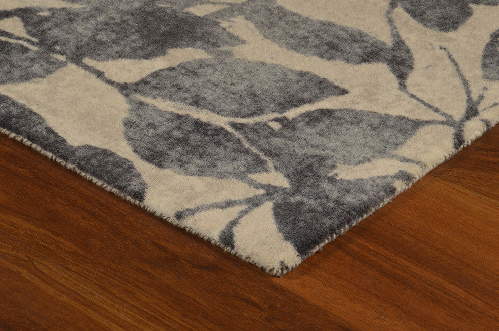 Charcoal Samba Modern Floral Area Rug, 7'6"x9'6"