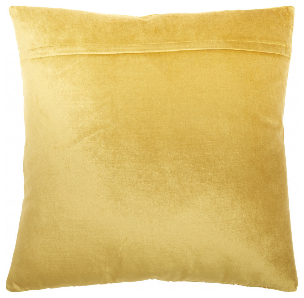 Glam Gold and Gold Accent Throw Pillow With Beaded Details
