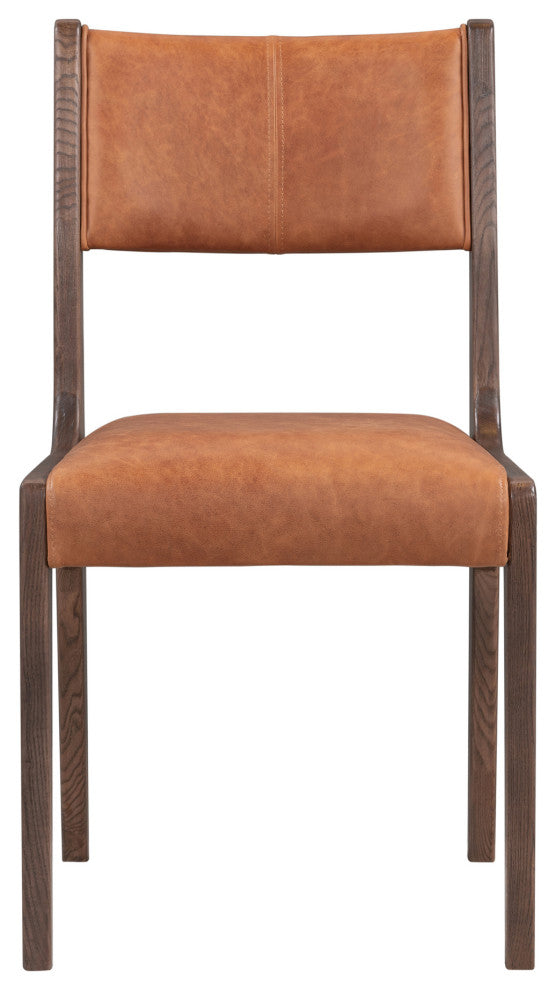 Kosas Home Wayne Top Grain Leather Autumn Brown Dining Chair