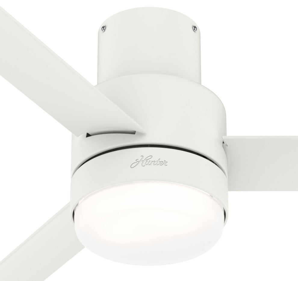 Hunter 44" Gimour Matte White Ceiling Fan, LED Light and Remote Control