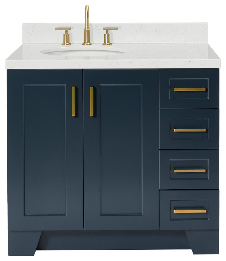 Ariel Taylor 36" Left Offset Single Oval Sink Bathroom Vanity