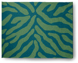 Animal Stripe Fall Design Chenille Area Rug, Green, 8'x10'