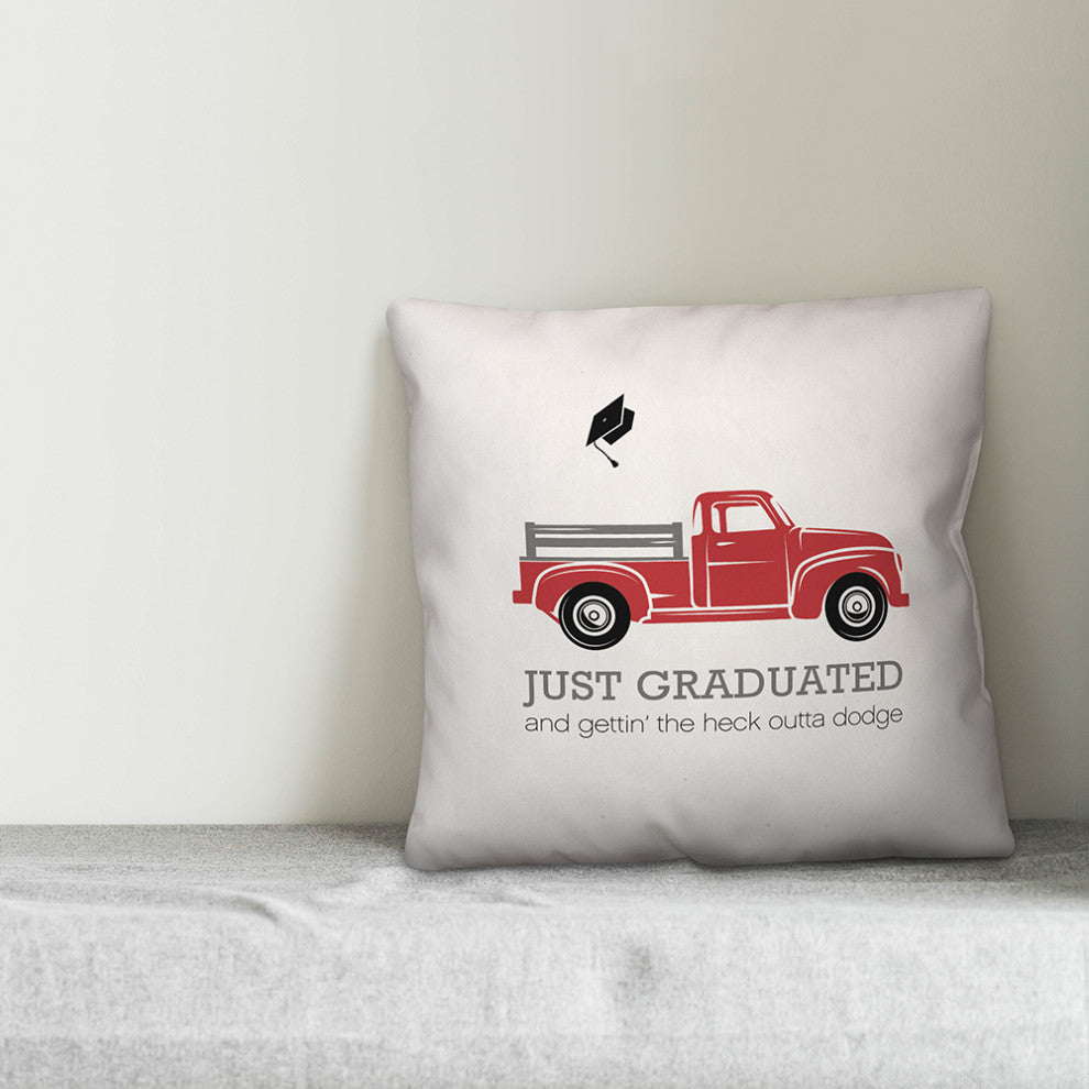 Just Graduated Truck 18x18 Spun Poly Pillow