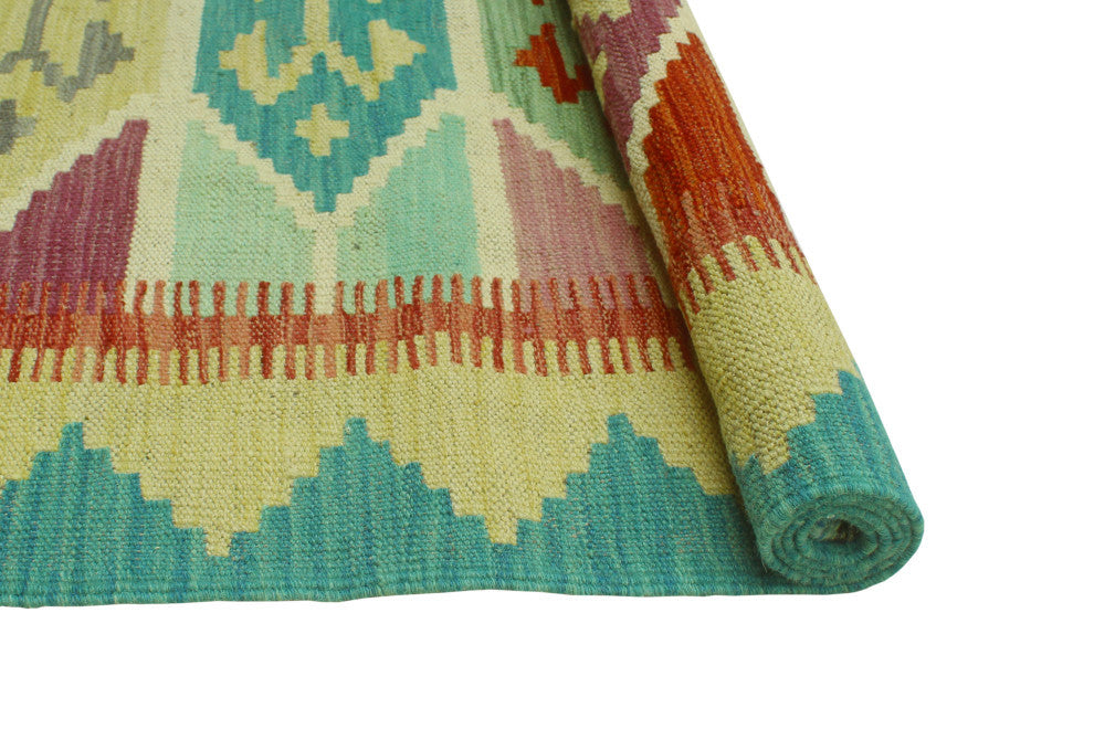 Sangat Flatweave Alicia Ivory/Gold Rug, 4'3 x 6'0