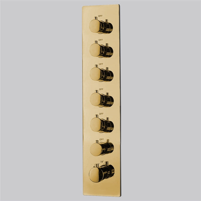 Crema LED Gold Musical Shower System With Round Hand Shower, 6 Round Body Jet