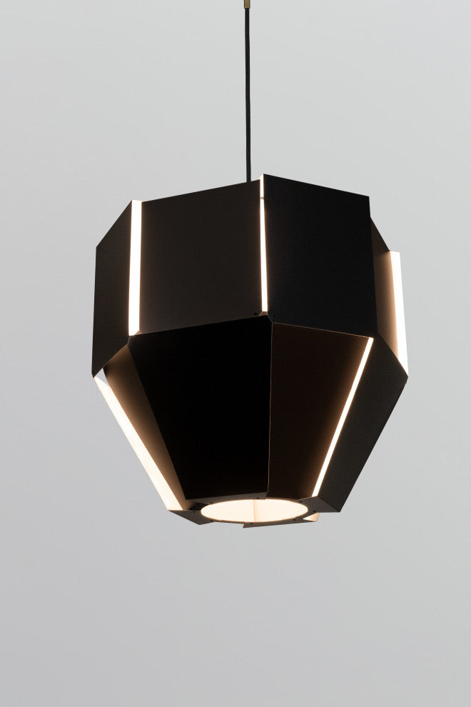 Astrum 17" LED Pendant, Matte Black With Matte White, 4000k