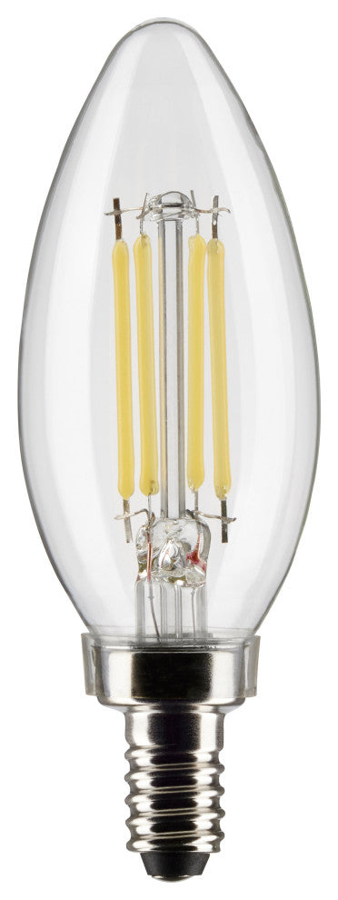 5.5W B11 LED, Clear, Candelabra Base, 2700K, 500 Lumens, 120V, 2-Pack