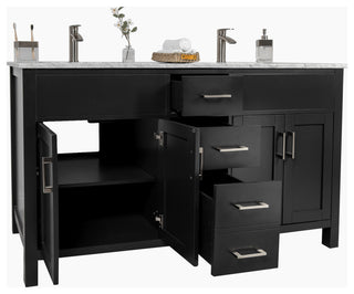 Amaya 60" Double Sink Bathroom Vanity Set, Espresso, 60"