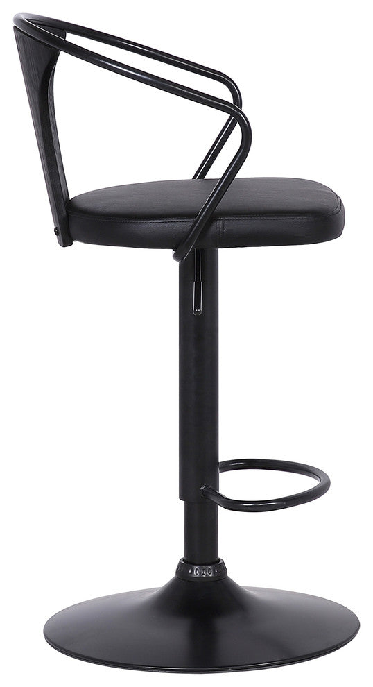 Eagle Contemporary Adjustable Barstool in Black Powder Coated Finish