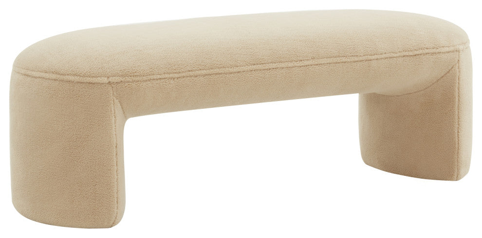 Safavieh Couture Vivie Faux Shearling Bench, Tan