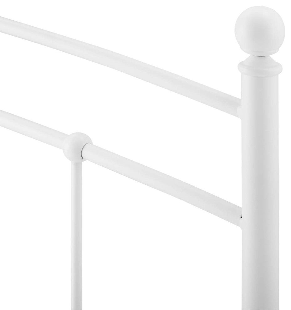 Headboard, Full Size, Metal, White, Modern Farmhouse, Bedroom Master Suite