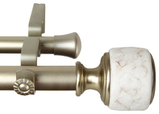 Adalynn 1" Diameter Double Curtain Rod, Gold, 48-84"