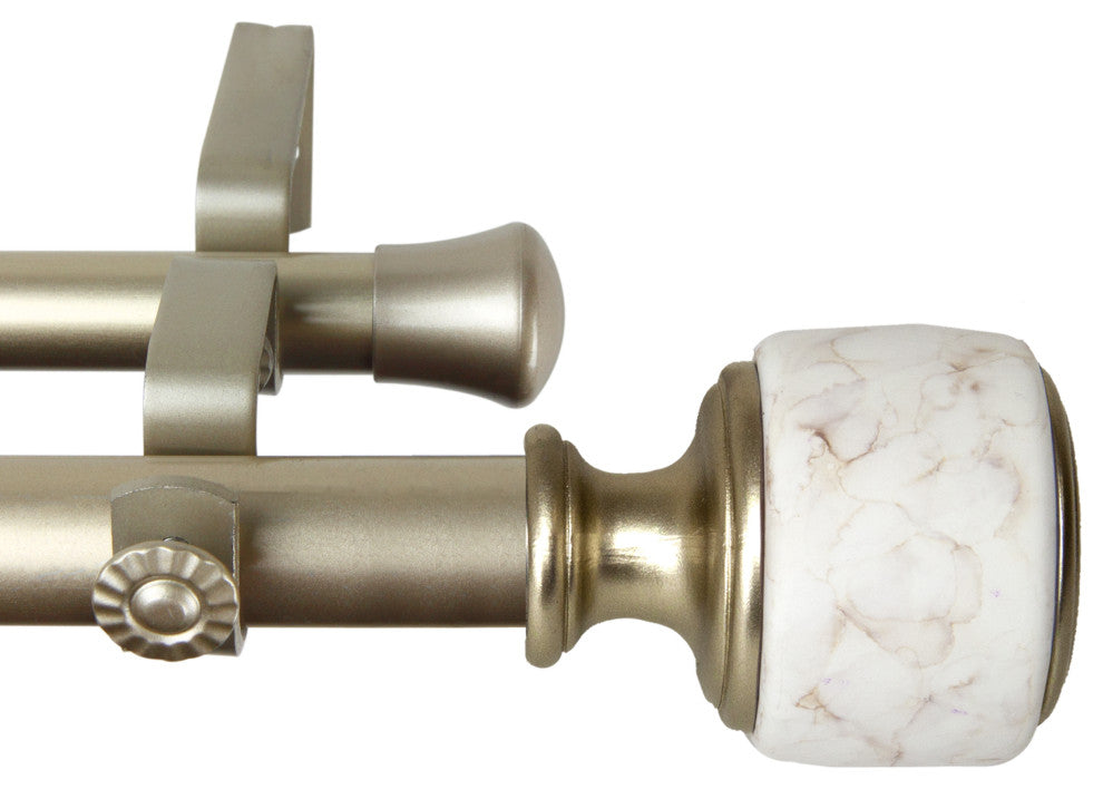 Adalynn 1" Diameter Double Curtain Rod, Gold, 48-84"