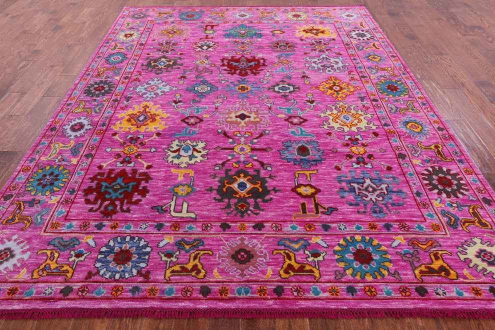 Hand-Knotted Turkish Oushak Wool Rug 8' 2" X 10' 2" - Q15954