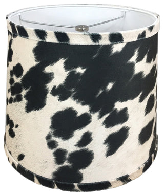 Black Cowhide Lamp Shade, 12