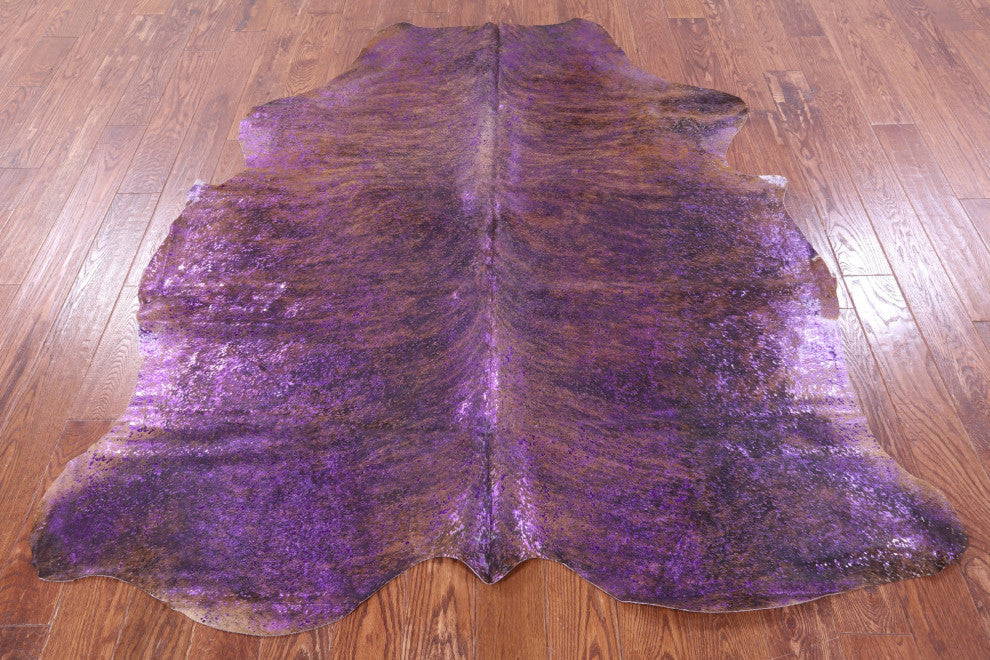 Purple Metallic Cowhide Rug 6' 10" X 6' 1" C2086