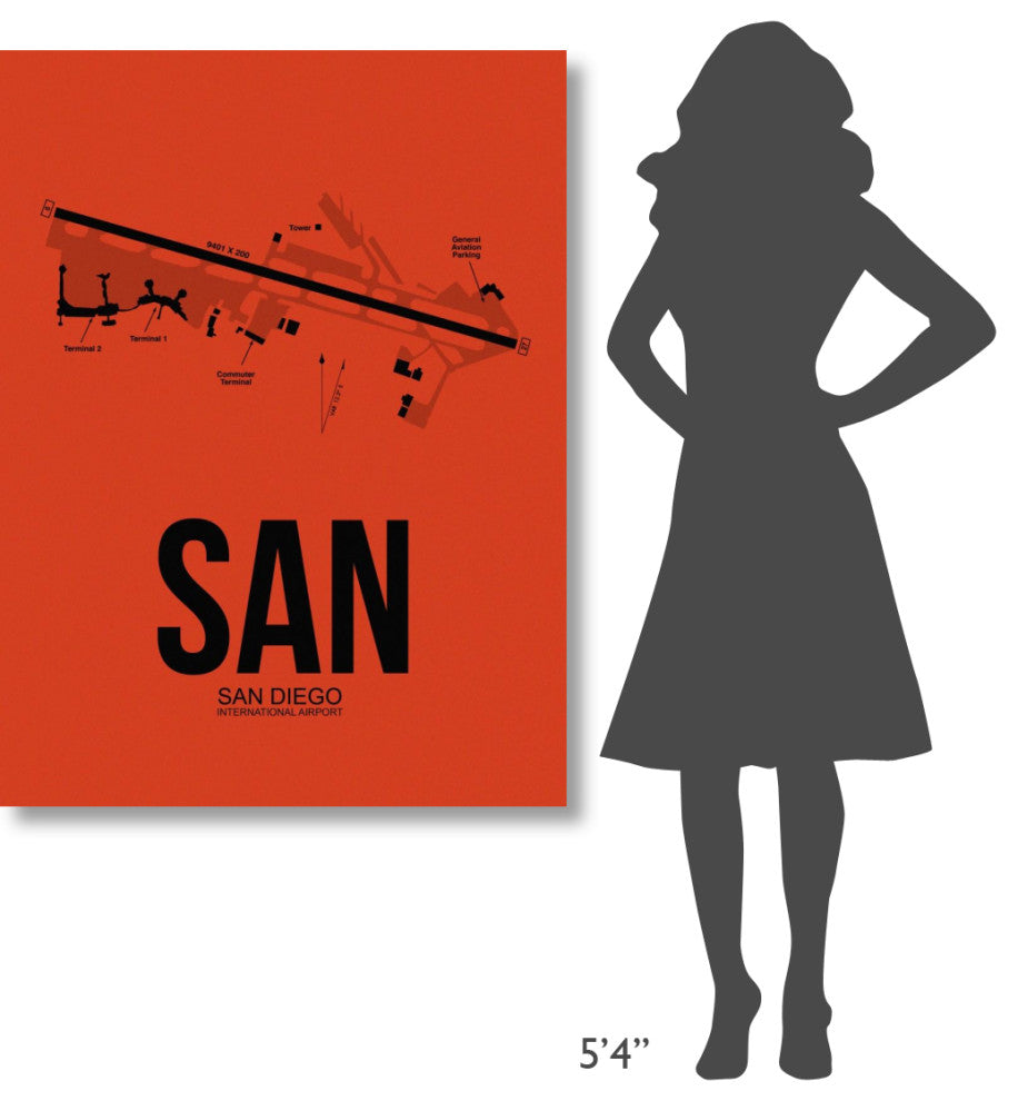 "SAN San Diego Airport Orange" Fine Art Print